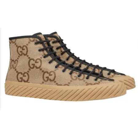 BASKETS GUCCI MONTANTES À MOTIF GG MAXI